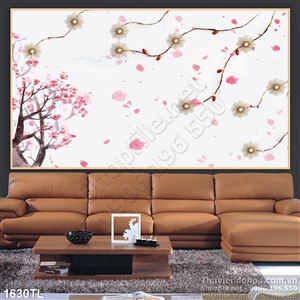 Tranh hoa Đào trang trí dán tường đẹp nhất
