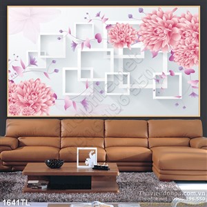 Tranh 3D hoa Cúc trang trí phòng khách