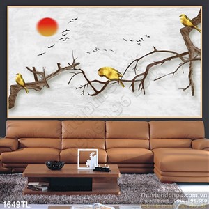 Tranh chim sẻ in UV chất lượng cao