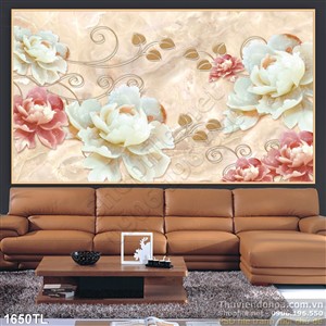 Tranh giả ngọc hoa Sen trang trí phòng khách