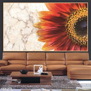 Tranh hoa đồng tiền trang trí treo tường đẹp