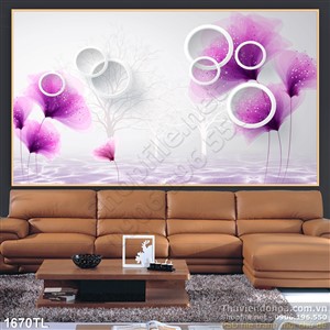 Tranh hoa 3D trang trí phòng ngủ