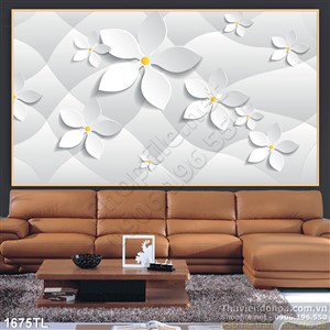 Tranh 3D hoa trang trí phòng khách