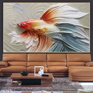 Tranh điêu khắc cá đá nghệ thuật