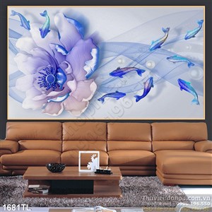 Tranh cá chép và hoa đẹp mới nhất