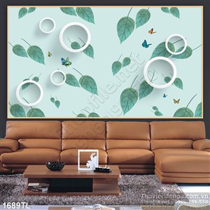 Tranh 3D lá trang trí dán tường đẹp