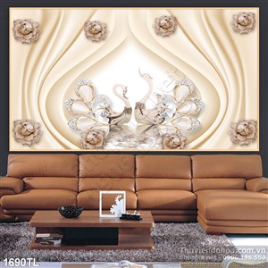 Tranh hoa hồng kim cương trang trí phòng ngủ