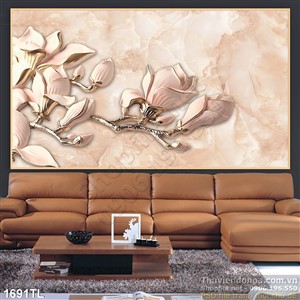 Tranh hoa đào điêu khắc đẹp