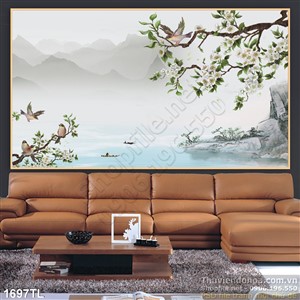 Tranh màu nước  chim én trang trí phòng ngủ