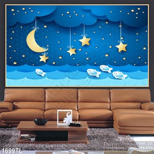 Tranh trăng sao trang trí phòng cho bé