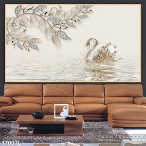 Tranh chim thiên nga và hoa kim cương mới nhất