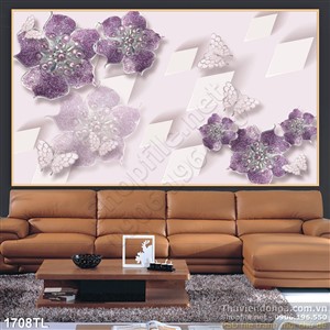 Tranh hoa kim cương trang trí phòng ngủ đẹp
