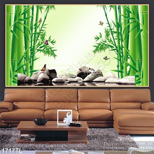 Tranh 3D hàng tre đẹp mới nhất