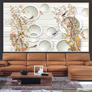 Tranh 3D chim én dán tường mới nhất hiện nay