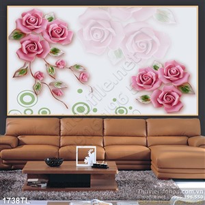 Tranh 3D hoa hồng đẹp mới nhất hiện nay