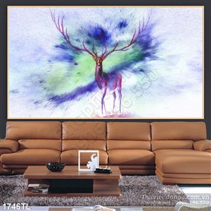 Tranh hươu decor tường