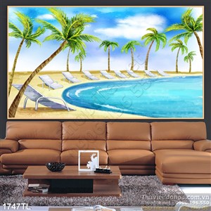 Tranh hồ bơi trang trí phòng đẹp