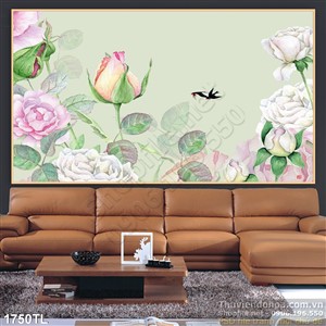 Tranh hoa hồng dán tường mới nhất