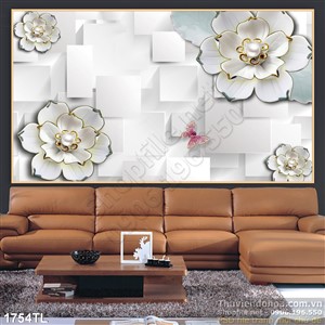 Tranh lụa 3D hoa cẩm chướng đẹp độc đáo