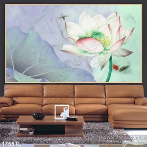 Tranh hoa sen đẹp độc đáo