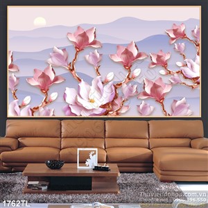 Tranh hoa điêu khắc tường 3D đẹp nhất