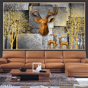 Tranh điêu khắc 3D hươu nai mới nhất