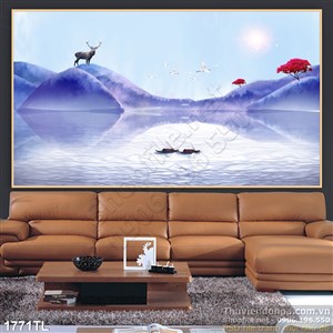 Tranh hươu nai trang trí phòng khách