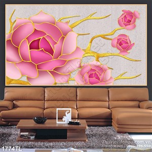 Tranh hoa Sen trang trí phòng khách