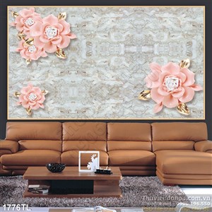 Tranh giả ngọc hoa trang trí phòng khách
