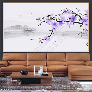 Tranh thư pháp hoa trang trí tường đẹp