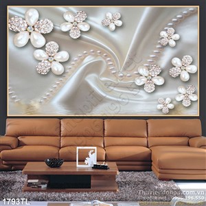 Tranh lụa 3D hoa Mai kim cương mới nhất