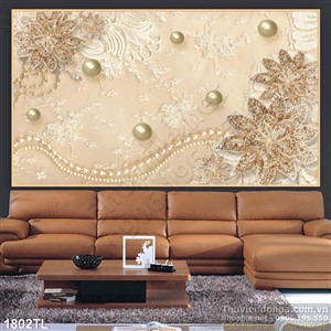 Tranh hoa ngọc trai trang trí phòng khách