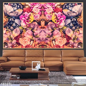 Tranh hoa trang trí phòng khách đẹp