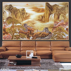 Tranh thư pháp phong thủy trang trí phòng khách