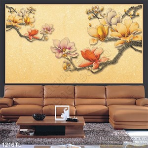 Tranh hoa 3D trang trí tường độc đáo