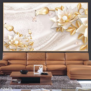 Tranh lụa 3D trang trí phòng khách mới nhất hiện nay