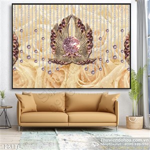 Tranh kim cương dát vàng đẹp trang trí tường