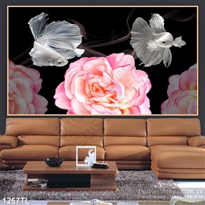 Tranh hoa hồng trang trí phòng khách