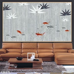 Tranh cá chép trang trí dán tường