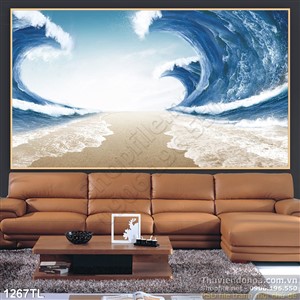Tranh sóng biển trang trí treo tường đẹp