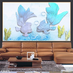 Tranh giả ngọc cá phong thủy đẹp