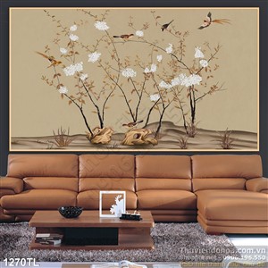 Tranh lụa hoa mùa xuân đẹp trang trí tường