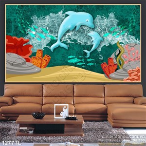 Tranh nghệ thuật cá heo đẹp