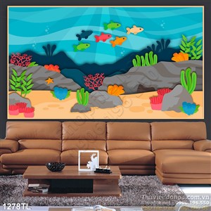 Tranh cá trang trí phòng trẻ em