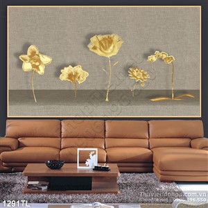Tranh hoa hồng vàng trang trí tường đẹp