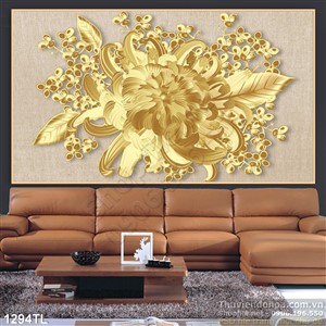 Tranh hoa Cúc vàng trang trí treo tường đẹp nhất