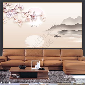 Tranh hoa mùa xuân thư pháp đẹp nhất