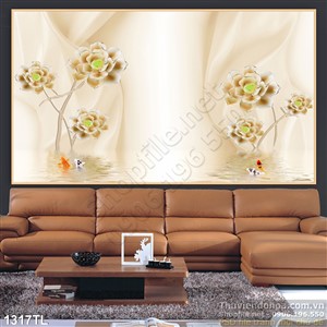 Tranh lụa 3D hoa treo tường đẹp