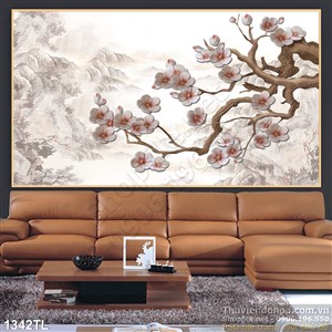 Tranh hoa đào trang trí treo tường đẹp