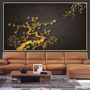 Tranh hoa mai kim tiền mới nhất